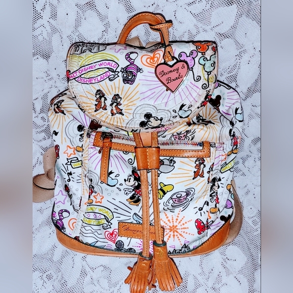 NEW HTF retired Disney Dooney and Bourke Sketch Wallet & Sketch Backpack Purse - Picture 5 of 9